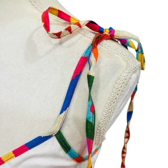 Antonio Melani Keri Cotton Voile V-Neck Sleeveless A-Line Dress NWT White - Picture 11 of 15